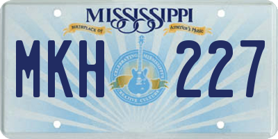 MS license plate MKH227