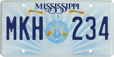 MS license plate MKH234