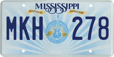 MS license plate MKH278