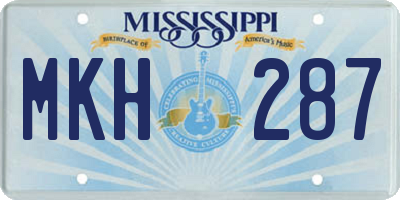 MS license plate MKH287