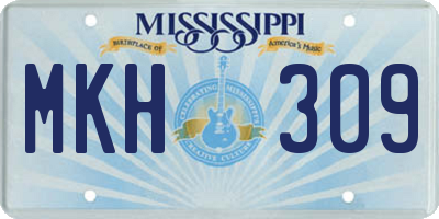MS license plate MKH309