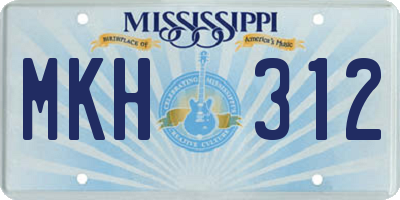 MS license plate MKH312
