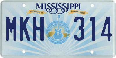 MS license plate MKH314