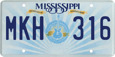 MS license plate MKH316
