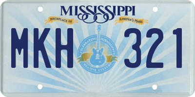 MS license plate MKH321