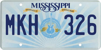 MS license plate MKH326