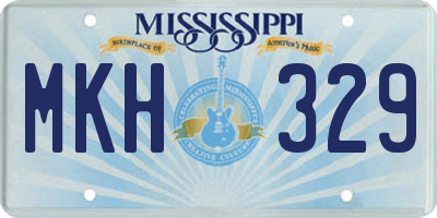 MS license plate MKH329