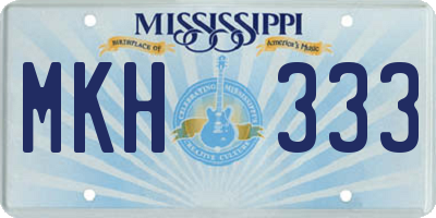 MS license plate MKH333