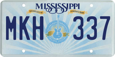 MS license plate MKH337