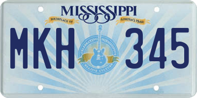 MS license plate MKH345