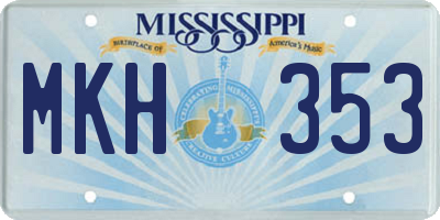 MS license plate MKH353