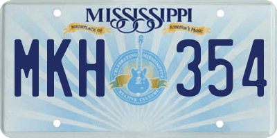 MS license plate MKH354