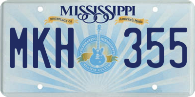 MS license plate MKH355