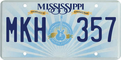 MS license plate MKH357