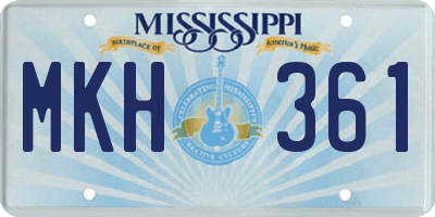 MS license plate MKH361