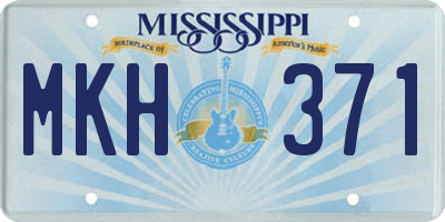 MS license plate MKH371