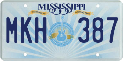 MS license plate MKH387