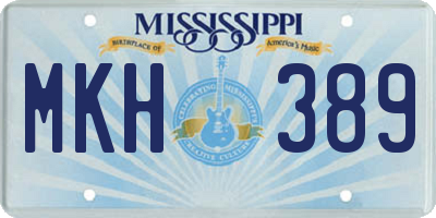 MS license plate MKH389