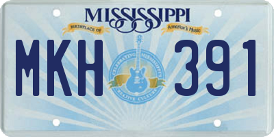 MS license plate MKH391