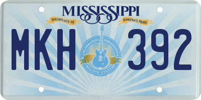 MS license plate MKH392