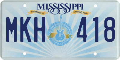 MS license plate MKH418
