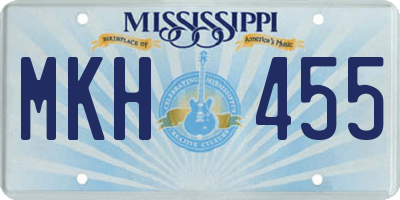 MS license plate MKH455