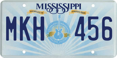 MS license plate MKH456
