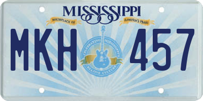 MS license plate MKH457