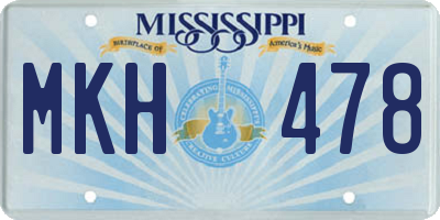 MS license plate MKH478