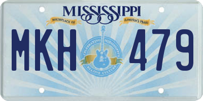 MS license plate MKH479