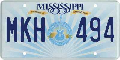 MS license plate MKH494