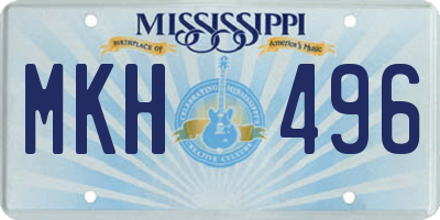 MS license plate MKH496
