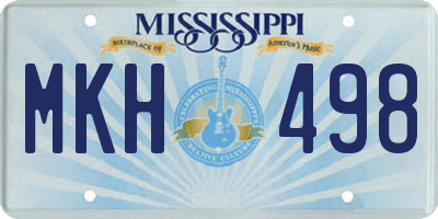 MS license plate MKH498