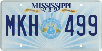 MS license plate MKH499