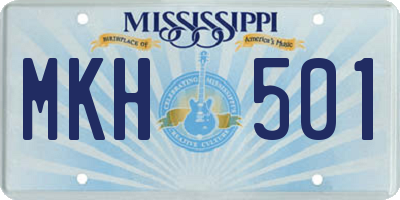 MS license plate MKH501