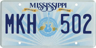 MS license plate MKH502