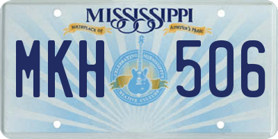 MS license plate MKH506