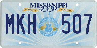 MS license plate MKH507