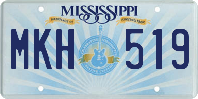 MS license plate MKH519