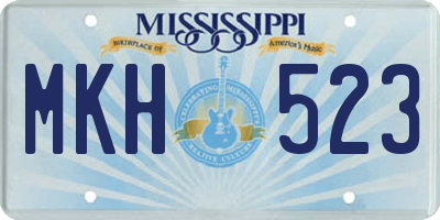 MS license plate MKH523