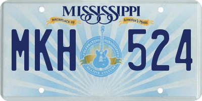MS license plate MKH524