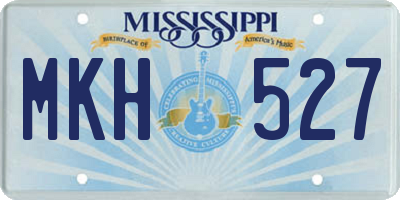 MS license plate MKH527