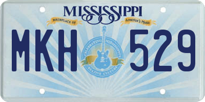 MS license plate MKH529