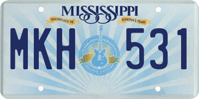 MS license plate MKH531