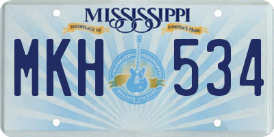 MS license plate MKH534