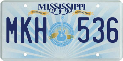 MS license plate MKH536