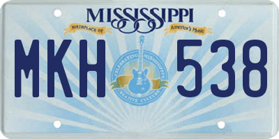 MS license plate MKH538