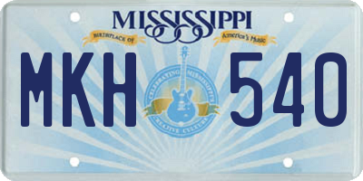 MS license plate MKH540