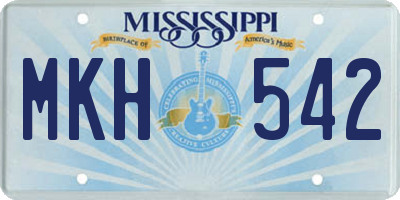 MS license plate MKH542