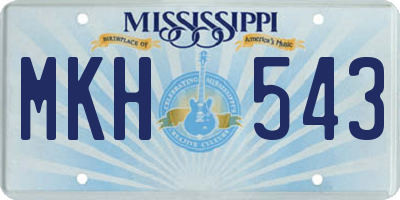 MS license plate MKH543